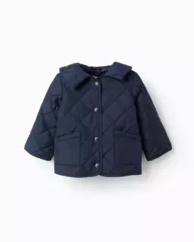 Ватная куртка для малышки на кнопках Zippy, тёмно-синий