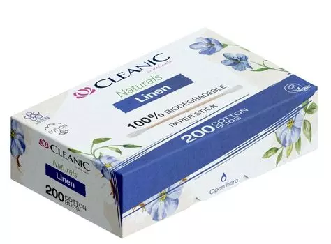 Ватные палочки Cleanic Naturals Linen, 200 шт