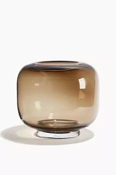 Ваза из цветного стекла H&M, коричневый