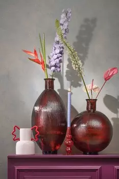 Ваза из переработанного стекла Mica Decorations, коричневый