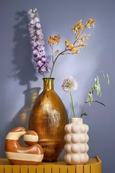 Ваза из переработанного стекла Mica Decorations, охра