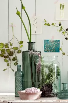 Ваза из переработанного стекла Mica Decorations, зеленый