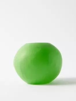 Ваза из смолы с жемчужным мрамором Dinosaur Designs, зеленый