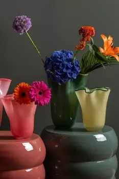 Ваза с оборками Present Time, зеленый