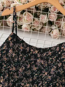 VCAY Повседневное платье на бретельках в отпускном стиле с принтом больших размеров Shein, черный