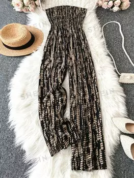 VCAY Женский модный свободный комбинезон с высокой талией и принтом Shein, мультиколор