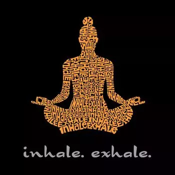 Вдох-выдох — мужская футболка с рисунком Word Art LA Pop Art, серый