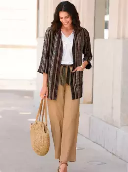 Вдохновение блузка-жакет Inspirationen, цвет Camel-Ecru-Bedruckt