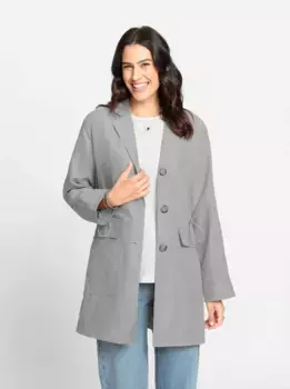 Вдохновение Длинная куртка без капюшона Inspirationen, серый