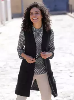 Вдохновение длинный жилет Inspirationen, черный