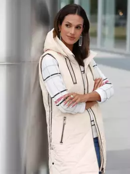 Вдохновение длинный жилет Inspirationen, слоновая кость