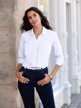 Вдохновение для блузки-рубашки Inspirationen, белый