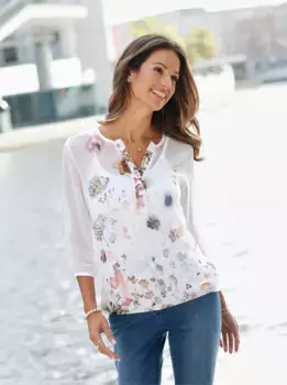 Вдохновение для шифоновой блузки Inspirationen, цвет Ecru-Bedruckt