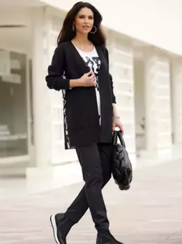 Вдохновение кардиган Inspirationen, черно-белый