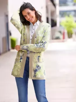 Вдохновение кардиган Inspirationen, цвет Sand-Zitrone-Gemustert