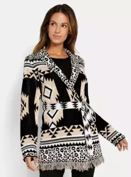 Вдохновение кардиган Inspirationen, цвет Schwarz-Ecru-Gemustert