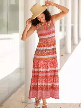 Вдохновение платье из джерси "Платье из джерси" Inspirationen, цвет Papaya-Terra-Bedruckt