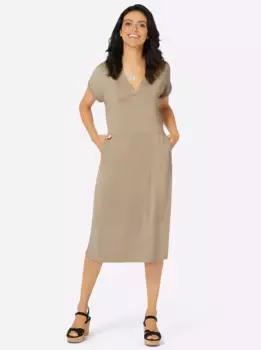 Вдохновение платье из джерси "Платье из джерси" Inspirationen, бежевый