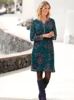 Вдохновение платье с принтом "платье с принтом" Inspirationen, цвет Petrol-Rostrot-Bedruckt