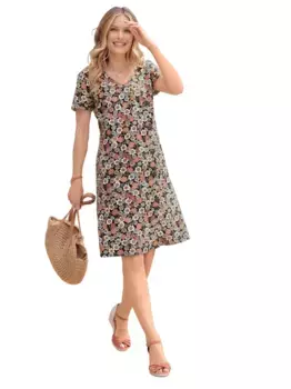 Вдохновение платье с принтом "платье с принтом" Inspirationen, цвет Schwarz-Papaya-Bedruckt