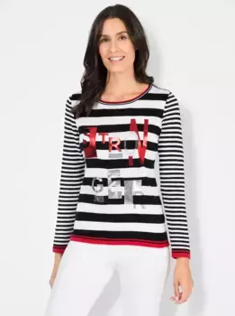 Вдохновение полосатый свитер "Пуловер" Inspirationen, черно-белый