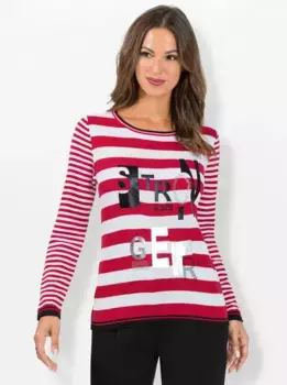 Вдохновение полосатый свитер "Пуловер" Inspirationen, цвет Rot-Wei-Gestreift