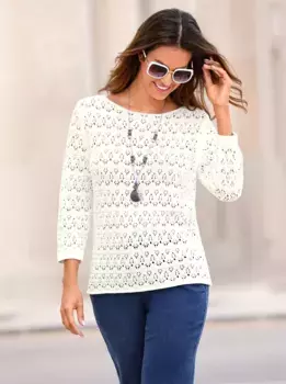 Вдохновение Свитер Ajour "Пуловер" Inspirationen, цвет Ecru