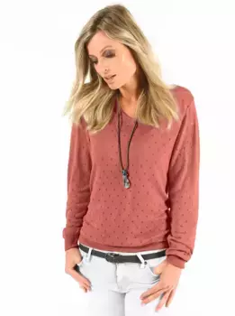 Вдохновение Свитер Ajour "Пуловер" Inspirationen, красный