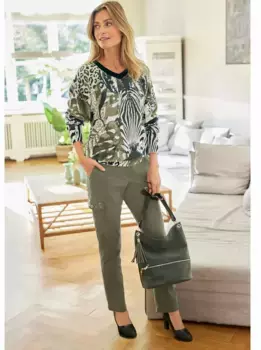 Вдохновение свитер "летучая мышь" "Свитер" Inspirationen, хаки