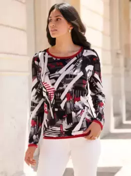 Вдохновение свитер с круглым вырезом "Пуловер" Inspirationen, красный