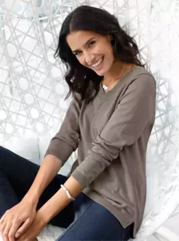 Вдохновение Свитер с V-образным вырезом "Пуловер" Inspirationen, коричневый