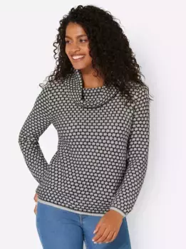 Вдохновение Свитер с высоким воротником "Свитер с высоким воротником" Inspirationen, цвет Schwarz-Ecru-Gemustert