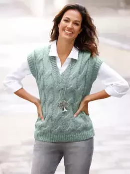 Вдохновение свитер-жилет "свитер-жилет" Inspirationen, цвет Kalkmint-Meliert