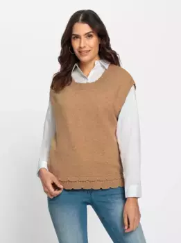 Вдохновение свитер-жилет "свитер-жилет" Inspirationen, цвет Camel-Meliert
