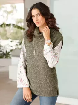 Вдохновение свитер-жилет "свитер-жилет" Inspirationen, хаки