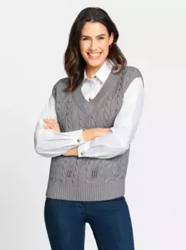 Вдохновение свитер-жилет "свитер-жилет" Inspirationen, серый