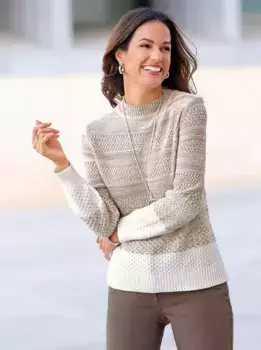 Вдохновение Вязаный свитер "Пуловер" Inspirationen, бежевый