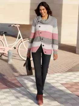 Вдохновение Вязаный свитер "Пуловер" Inspirationen, цвет Hortensie-Grau-Gemustert