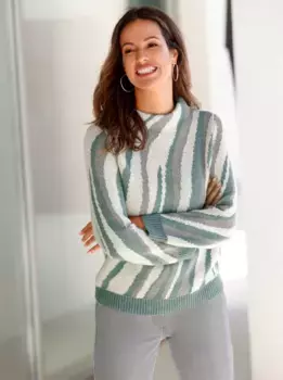 Вдохновение Вязаный свитер "Пуловер" Inspirationen, цвет Jade-Champagner-Gemustert