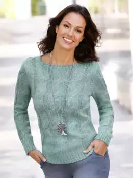 Вдохновение Вязаный свитер "Пуловер" Inspirationen, цвет Kalkmint-Meliert