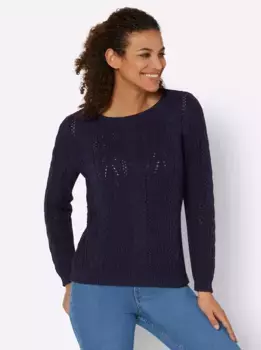 Вдохновение Вязаный свитер "Пуловер" Inspirationen, цвет морской волны