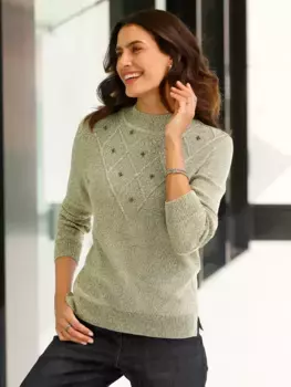 Вдохновение Вязаный свитер "Пуловер" Inspirationen, цвет Schilf-Meliert