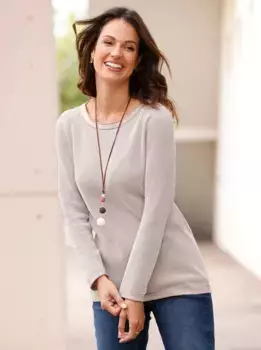 Вдохновение Вязаный свитер "Пуловер" Inspirationen, цвет Sesam-Ecru-Gemustert