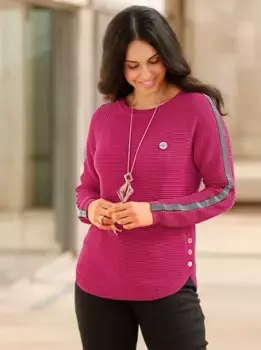 Вдохновение Вязаный свитер "Пуловер" Inspirationen, фуксия