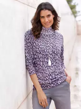 Вдохновение Вязаный свитер "Пуловер" Inspirationen, лиловый