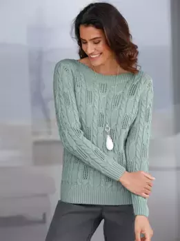 Вдохновение Вязаный свитер "Пуловер" Inspirationen, мятный