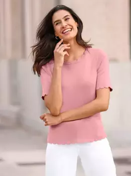 Вдохновение Вязаный свитер "Пуловер" Inspirationen, розовый