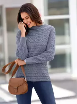 Вдохновение Вязаный свитер "Пуловер" Inspirationen, синий