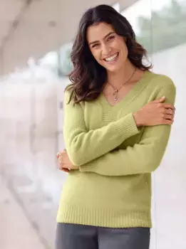 Вдохновение Вязаный свитер "Пуловер" Inspirationen, зеленый