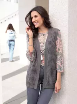 Вдохновение вязаный жилет Inspirationen, антрацит